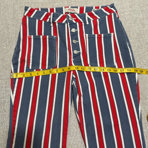 Wrangler Red White and Blue High Rise, Flare, Button Fly Denim Jeans - Picture 11 of 14